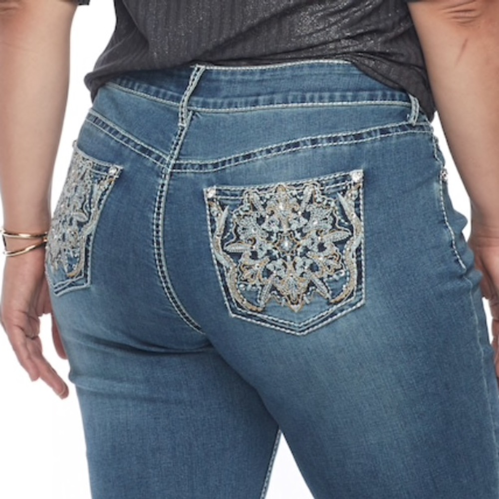 Plus Size APT. 9 Embellished Boot Cut Jeans - Picture 3 of 4